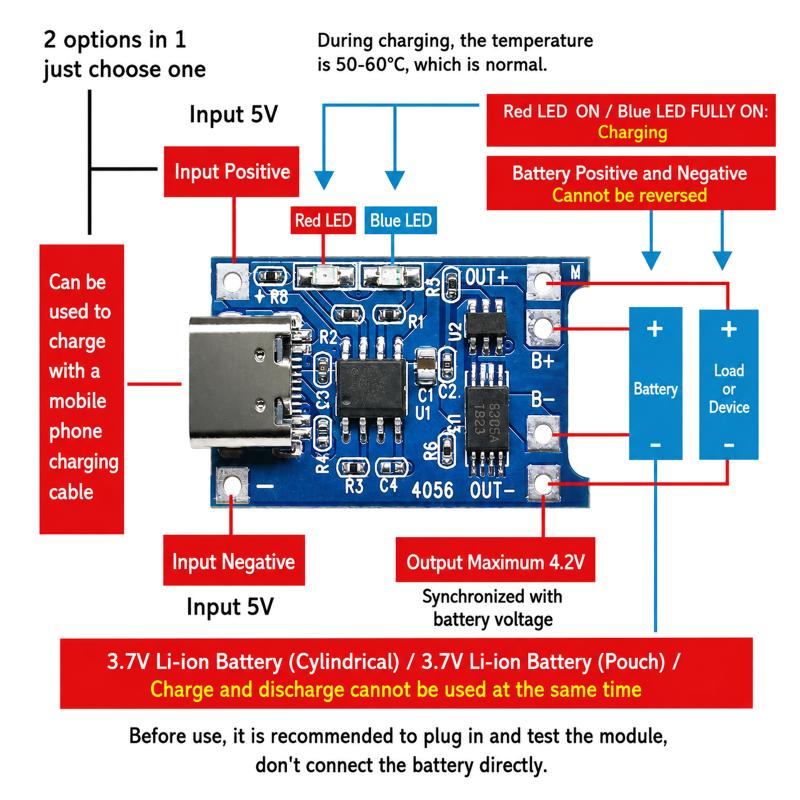 Tp4056 Module - Módulo Carregador de Bateria de Lítio