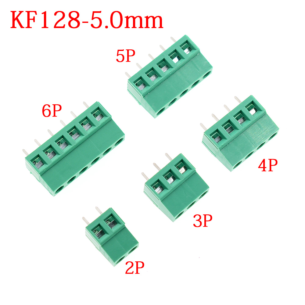 10/50 peças KF128-5.0mm kf128  - Screw Terminal Block avaliação e preço
