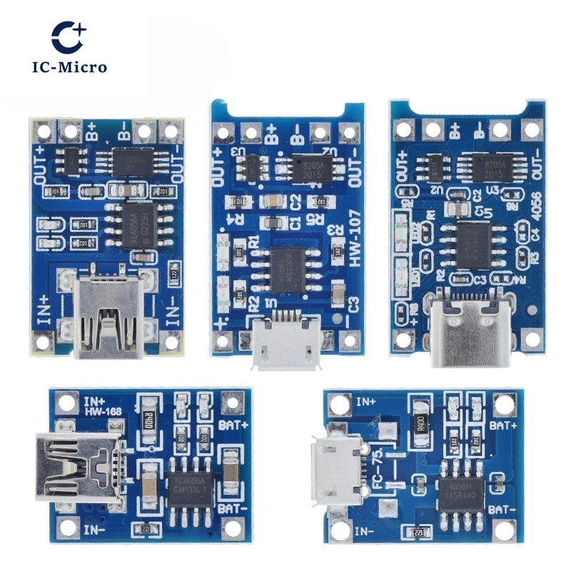 1/5 pces 5v 1a micro/tipo-c/mi - Tp4056 Module avaliação e preço