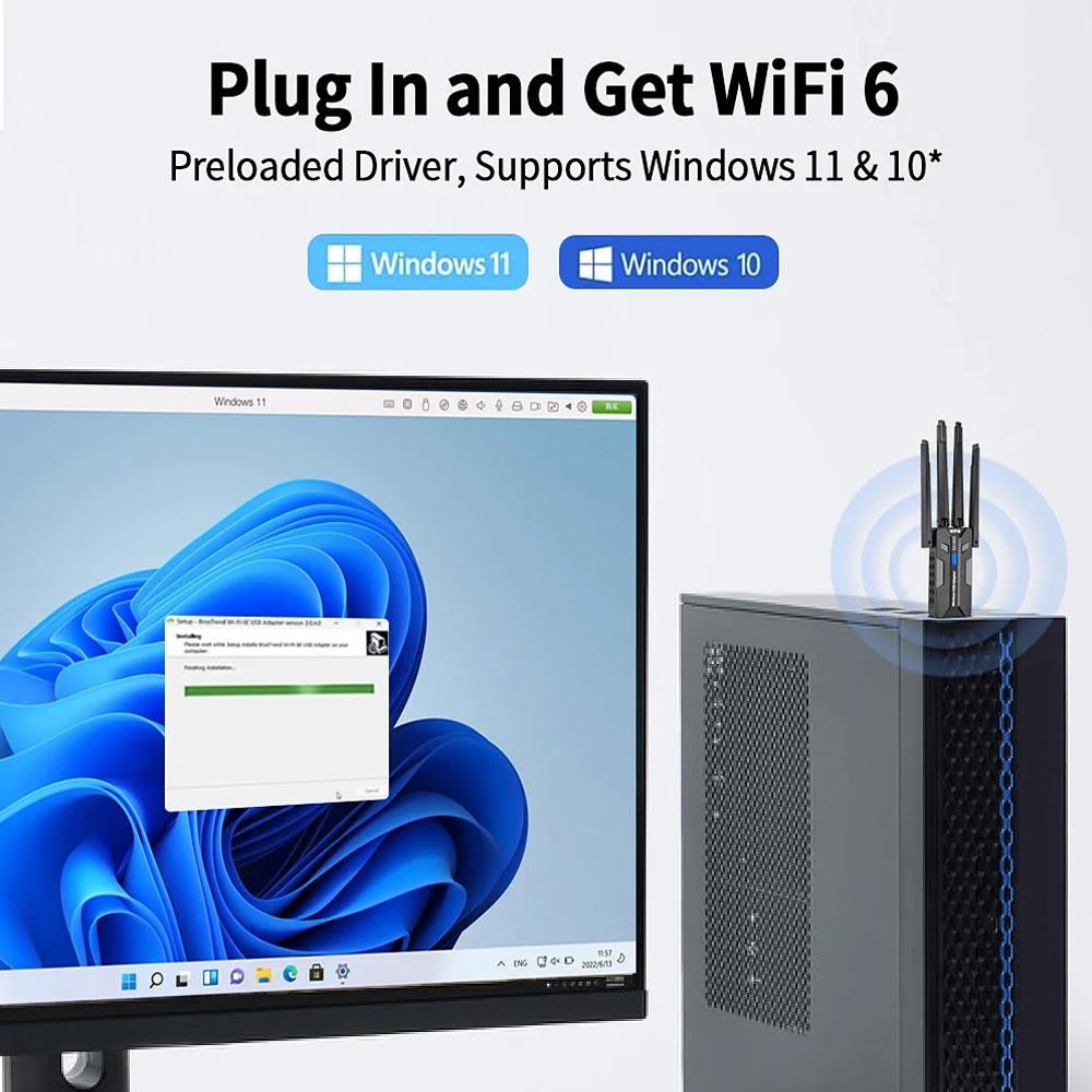 Adaptador USB WiFi 6 1800Mbps  - Antenna 2.4Ghz avaliação e preço